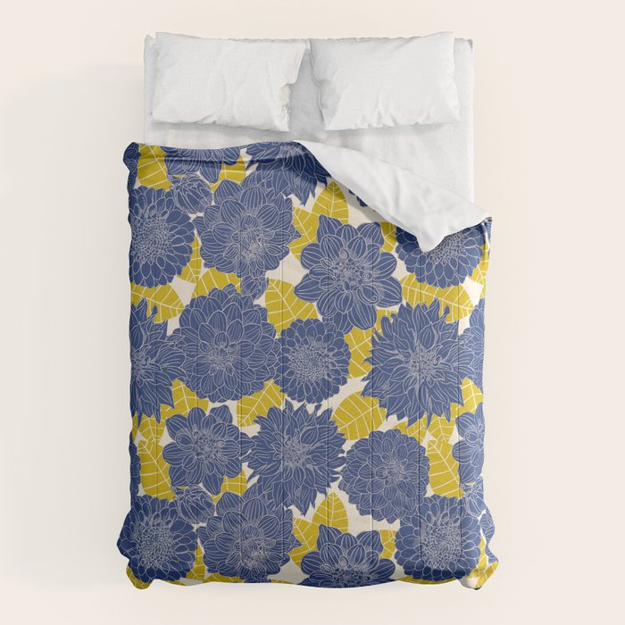 Blue Dahlias Comforter Gallery Image 1