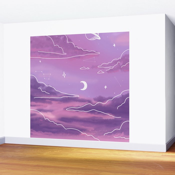 Purple Sunset View Wall Mural Gallery Image 2