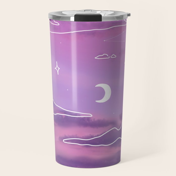 Purple Sunset View Travel Mug Gallery Image 1