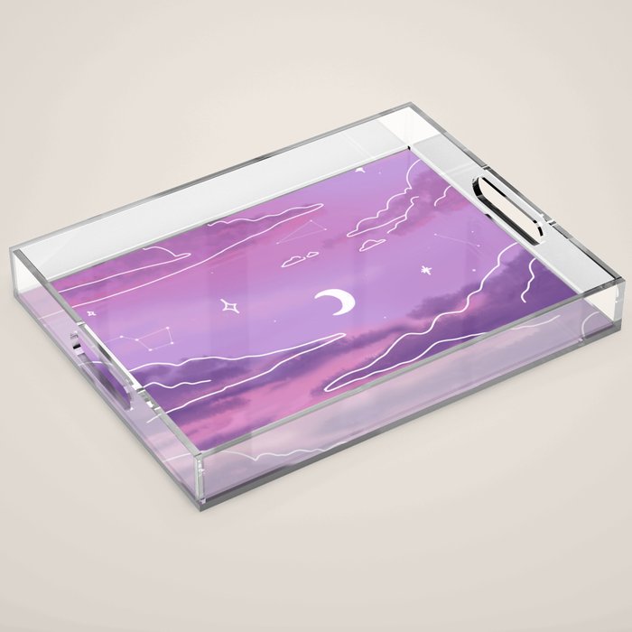 Purple Sunset View Acrylic Tray Gallery Image 1