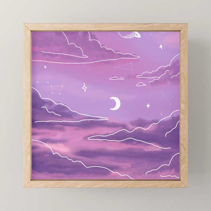 Purple Sunset View Mini Art Print Gallery Image 1