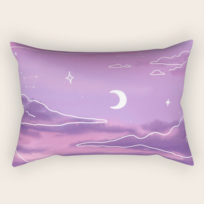 Purple Sunset View Rectangular Pillow Gallery Image 2