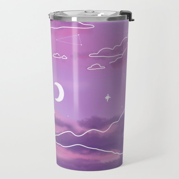 Purple Sunset View Travel Mug Gallery Image 2