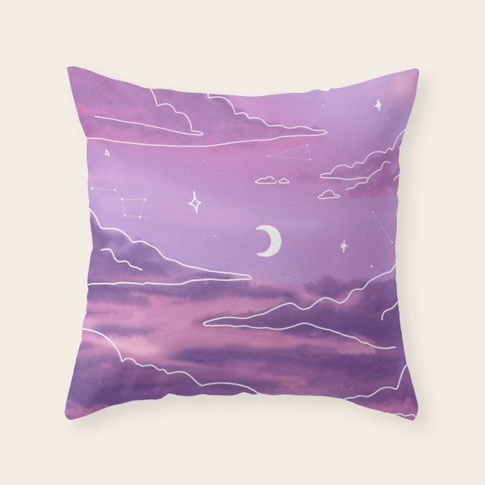 Purple Sunset View Throw Pillow Gallery Image 6