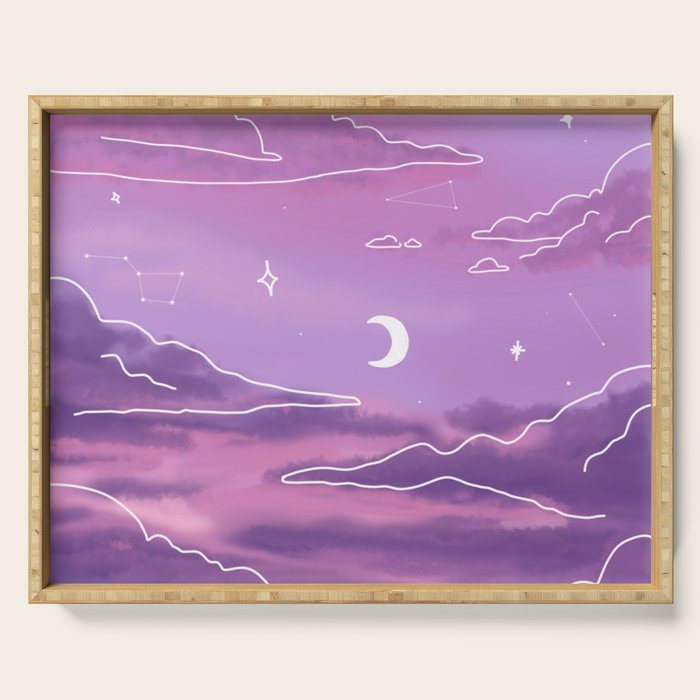 Purple Sunset View Serving Tray Gallery Image 1