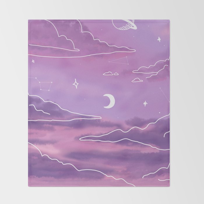 Purple Sunset View Throw Blanket Gallery Image 2