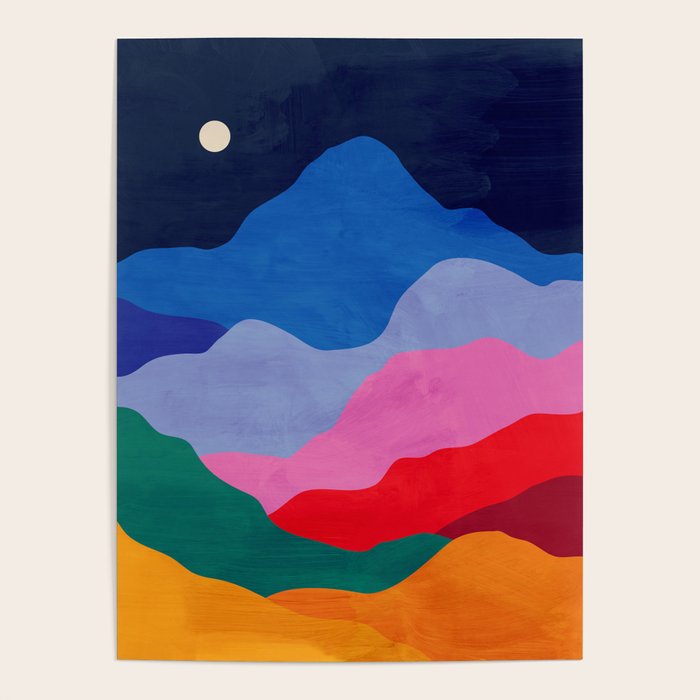 Night sky over mountains Poster Gallery Image 4