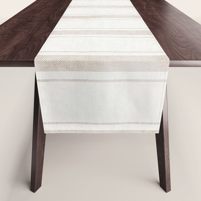 AEGEAN BOLD TICKING STRIPE JUTE Table Runner Gallery Image 1