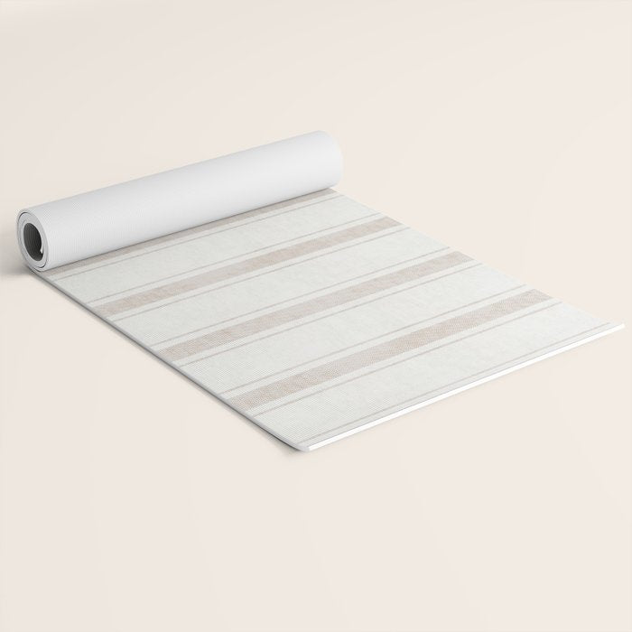 AEGEAN BOLD TICKING STRIPE JUTE Yoga Mat Gallery Image 2