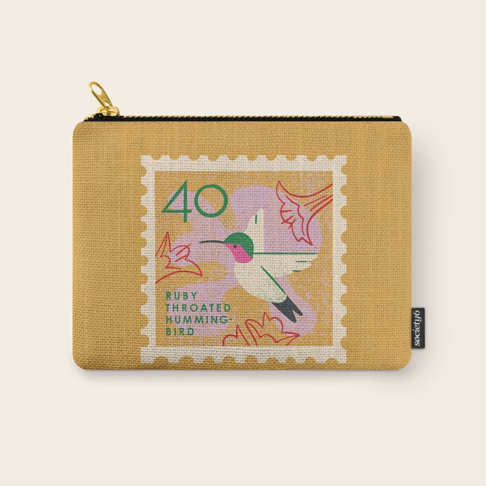 Hummingbird Postage Stamp Carry All Pouch Gallery Image 1