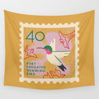 Hummingbird Postage Stamp Wall Tapestry Gallery Image 4