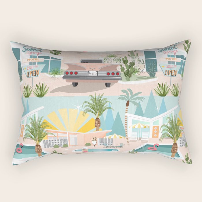 Retro Palm Springs III Rectangular Pillow Gallery Image 1