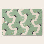Japanese Cranes on Sage Green Background Cutting Board Gallery Image 1