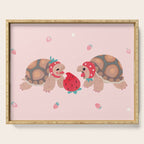 Tortoises love strawberries Serving Tray Gallery Image 1