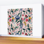 Floral Whimsy on Blush Wall Mural Gallery Image 2