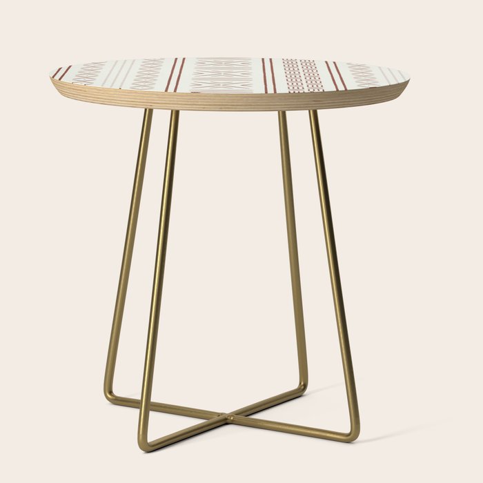 rust on bone mud cloth Side Table Gallery Image 1