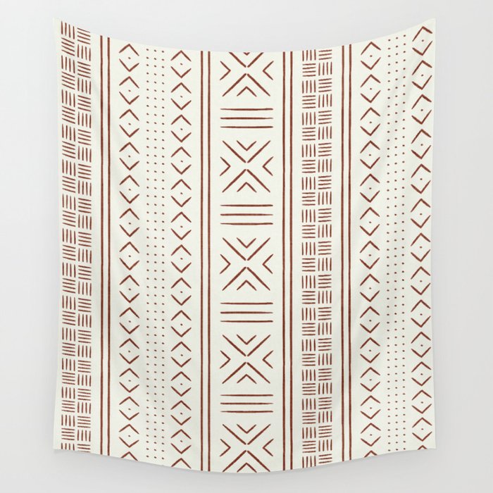 rust on bone mud cloth Wall Tapestry Gallery Image 1