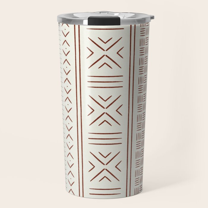 rust on bone mud cloth Travel Mug Gallery Image 1