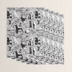 Geometric sweet wet noses // grey background black and white dogs Wrapping Paper Gallery Image 3