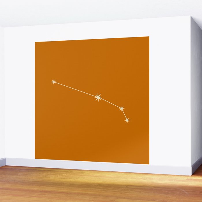 Aries Zodiac Star Constellation Line Art Orange Wall Mural Gallery Image 2