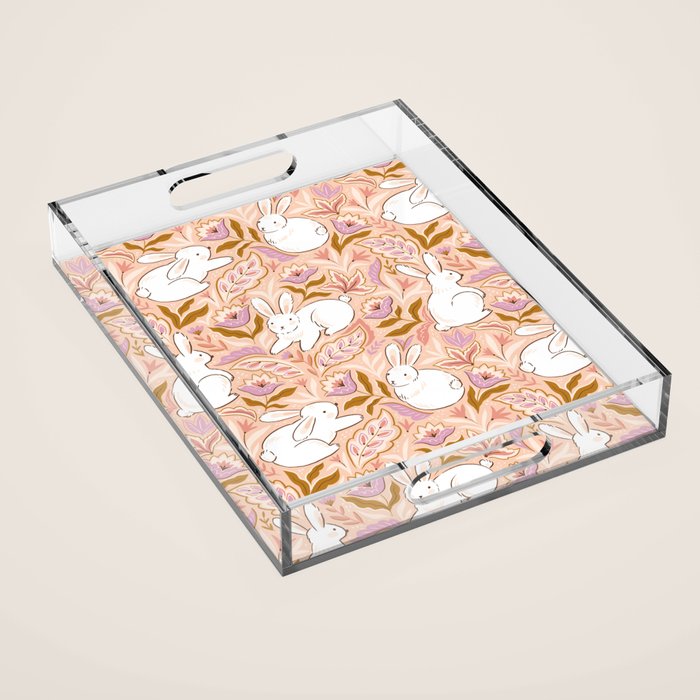 Funny bunny print Acrylic Tray Gallery Image 1