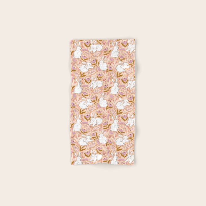 Funny bunny print Bath Towel Gallery Image 1