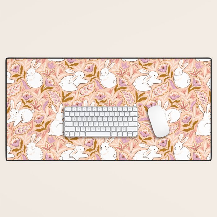 Funny bunny print Desk Mat Gallery Image 1