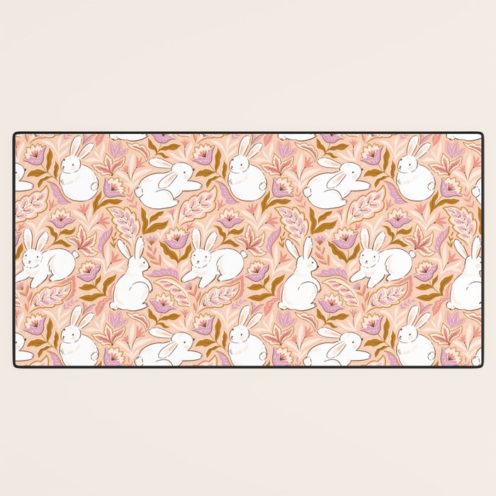Funny bunny print Desk Mat Gallery Image 3