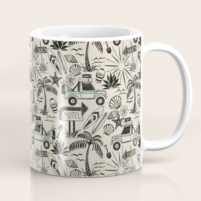 Baja - black and teal Coffee Mug Gallery Image 1