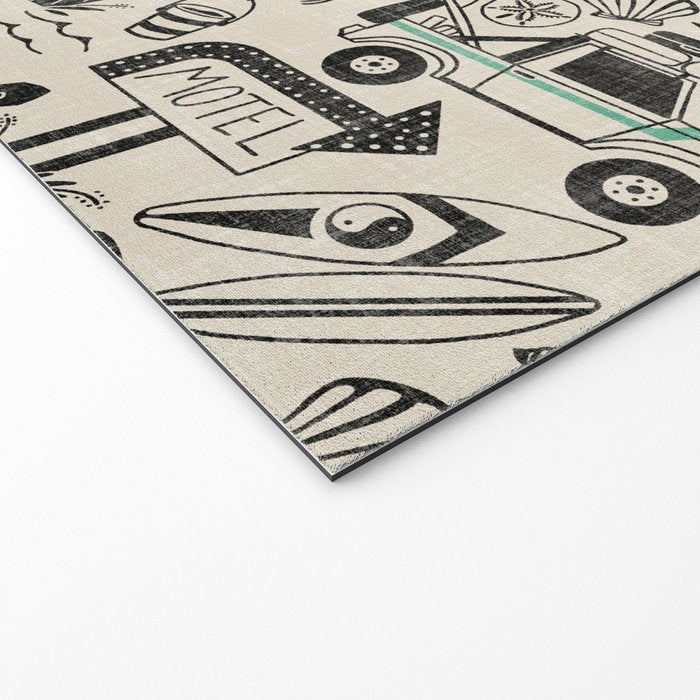 Baja - black and teal Welcome Mat Gallery Image 2