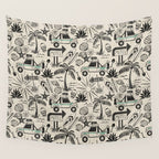 Baja - black and teal Wall Tapestry Gallery Image 4