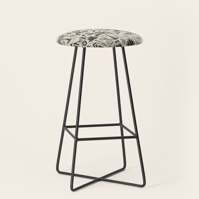 Baja - black and teal Stool Gallery Image 1
