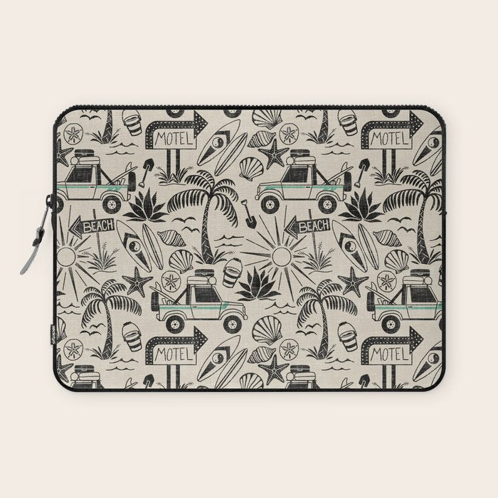 Baja - black and teal Laptop Sleeve Gallery Image 1