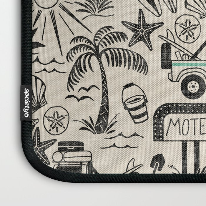Baja - black and teal Laptop Sleeve Gallery Image 3