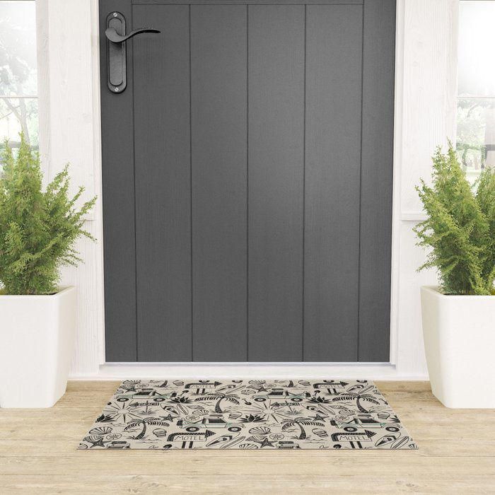 Baja - black and teal Welcome Mat Gallery Image 3