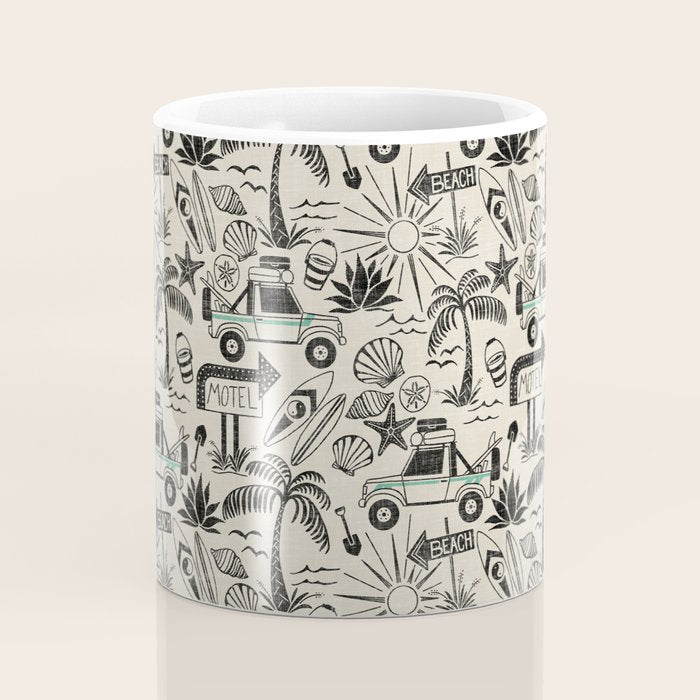 Baja - black and teal Coffee Mug Gallery Image 4