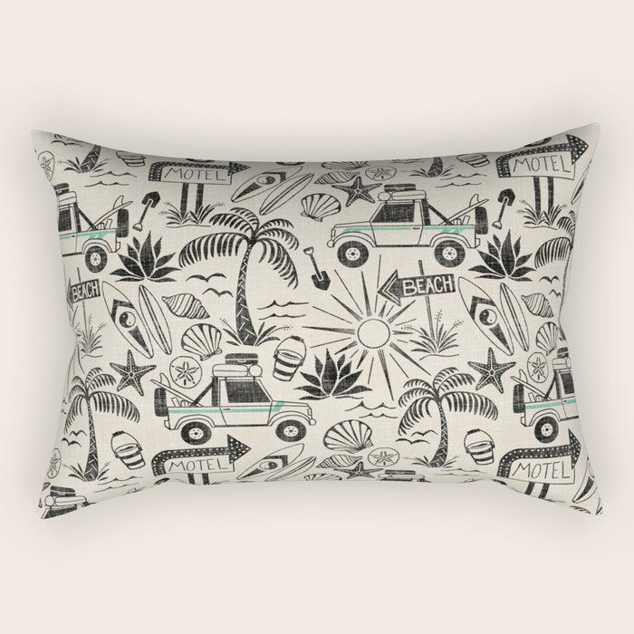 Baja - black and teal Rectangular Pillow Gallery Image 2