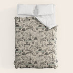 Baja - black and teal Comforter Gallery Image 6