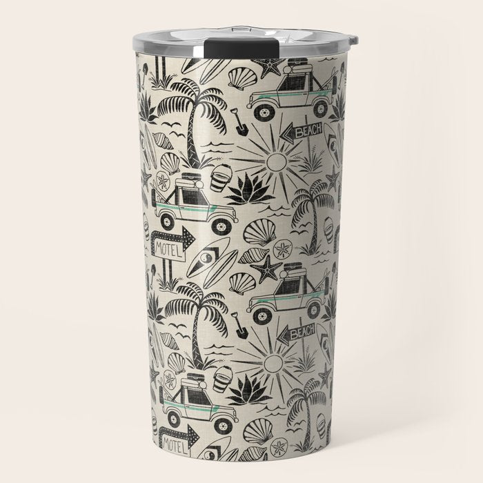 Baja - black and teal Travel Mug Gallery Image 1