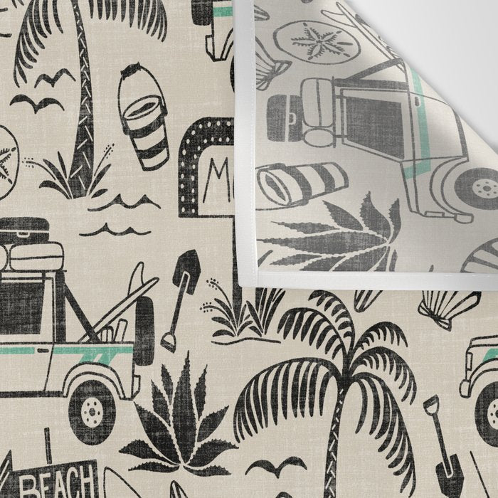 Baja - black and teal Wall Tapestry Gallery Image 3