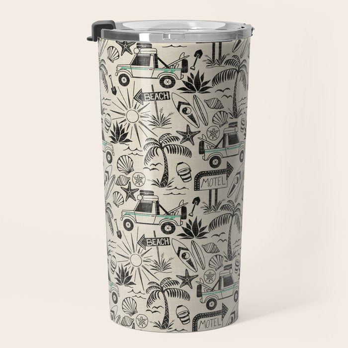 Baja - black and teal Travel Mug Gallery Image 3