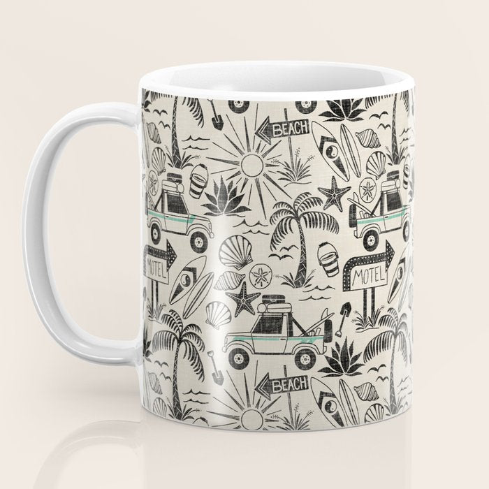 Baja - black and teal Coffee Mug Gallery Image 3