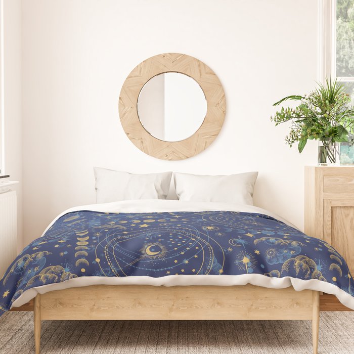 Pattern mystic celestial dark A Duvet Cover Gallery Image 3