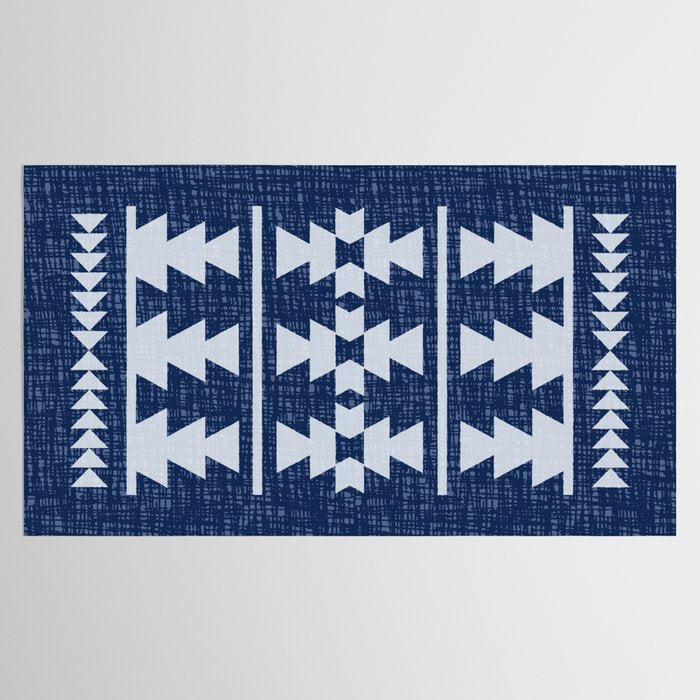 Southwestern Pattern 128 Indigo Blue Tablecloth Gallery Image 2