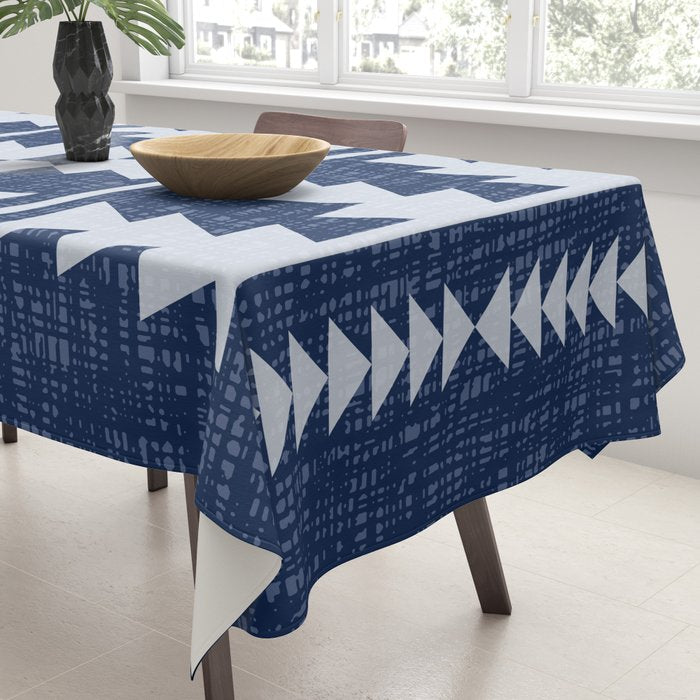 Southwestern Pattern 128 Indigo Blue Tablecloth Gallery Image 3