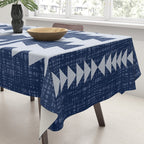 Southwestern Pattern 128 Indigo Blue Tablecloth Gallery Image 3