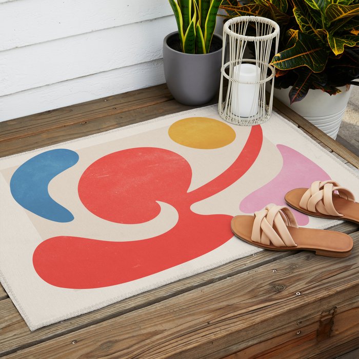 Abstract Shapes: Matisse Paper Cutouts III Outdoor Rug Gallery Image 2