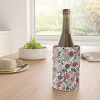 Mauve Pink Forest Green Watercolor Flowers Leaves Wine Chiller Gallery Image 4
