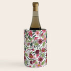 Mauve Pink Forest Green Watercolor Flowers Leaves Wine Chiller Gallery Image 2