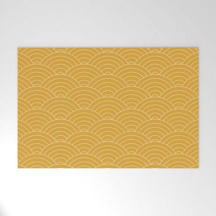 Waves (Mustard Yellow) Welcome Mat Gallery Image 1